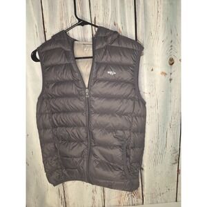 Women's Puffer Vest Blue Large Packable Duckdown Fall Cottagecore Cabincore Warm